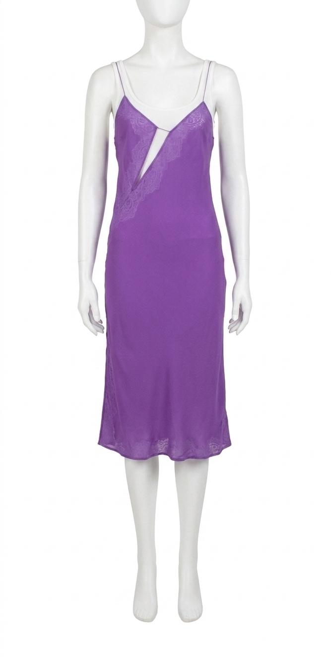 NEW CHRISTOPHER ESBER encased lace cami tank dress in purple